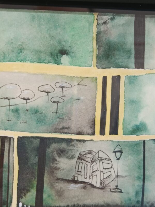 Dessin & Aquarelle - 30x21cm "Camaïeu en Vert" – Image 5