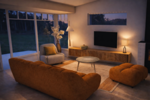 Vue d'ensemble Salon 3D nuit