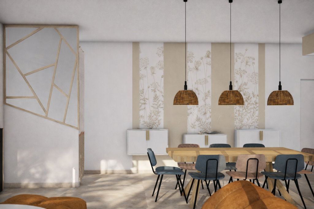 Vue globale espace repas 3D