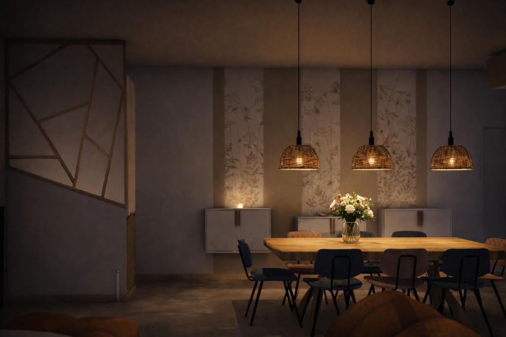 Vue globale espace repas 3D